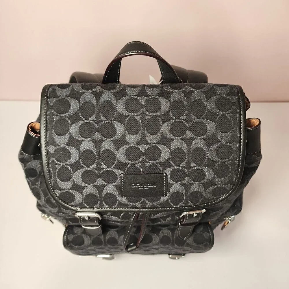 NWT Coach CO933 Sprint Backpack In Signature Denim Black